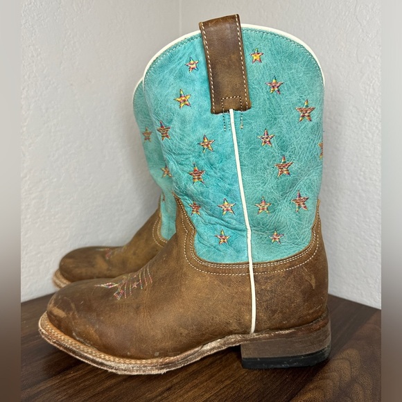 Roper Other - Roper Girl's Size 2 Western Square Toe Boots Handmade In Mexico Leather